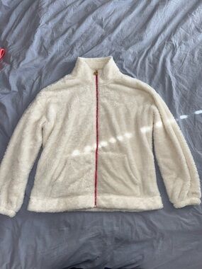 Lilly Pulitzer Luxletic Sherpa Fleece Full Zip Jacket White Size M